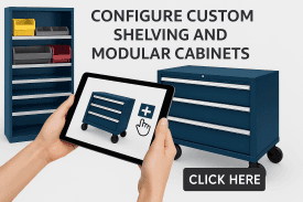 Configure custom shelving and modular cabinets